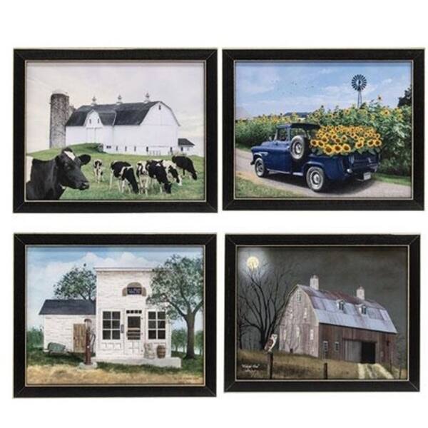 On the Farm Framed Print 8" x 10" 4 Asstd. - Black - 8??? by 10??? - Bed ...